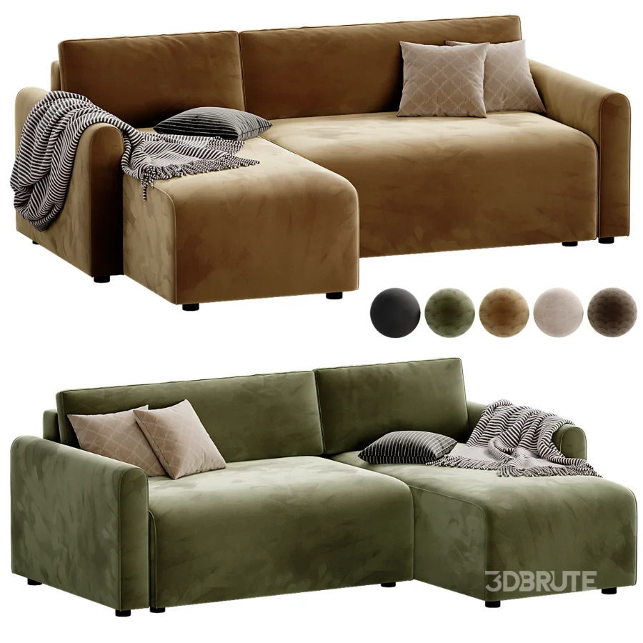 Canape d angle reversible convertible 3 places tissu avec coffre BERLIN Image 1