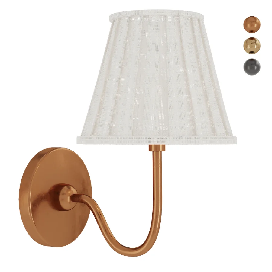 Vintage Brass Burlap Wall Lamp Image 9
