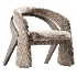 Dining Chair in Black Wood Finish and Gray Fabric - Thumbnail 3