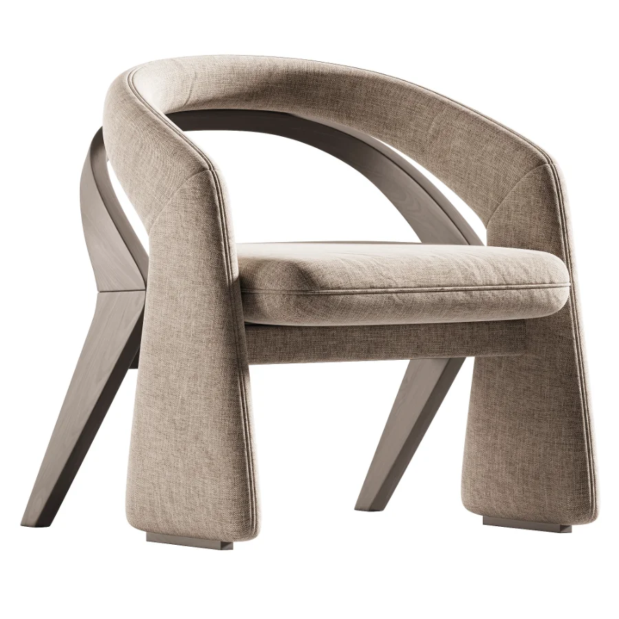 Dining Chair in Black Wood Finish and Gray Fabric Image 3