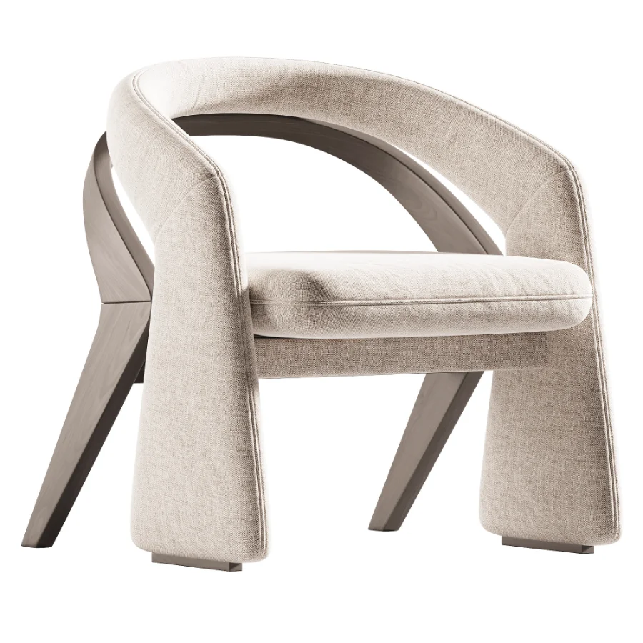 Dining Chair in Black Wood Finish and Gray Fabric Image 1