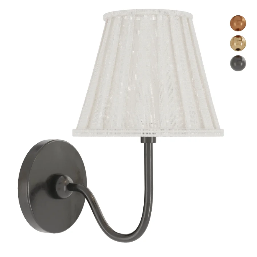 Vintage Brass Burlap Wall Lamp Image 4