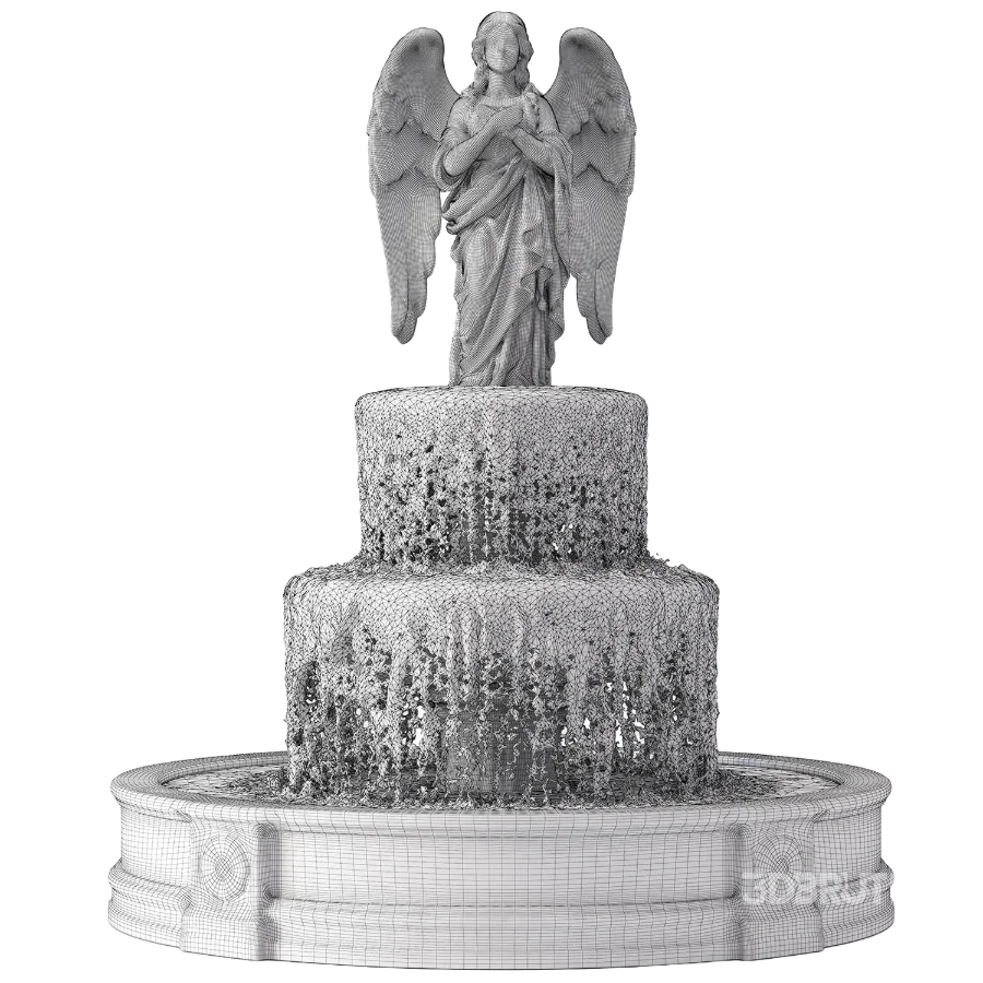 Fountain Collection 01 – Classic Marble Angel Fountain with Water Image 6
