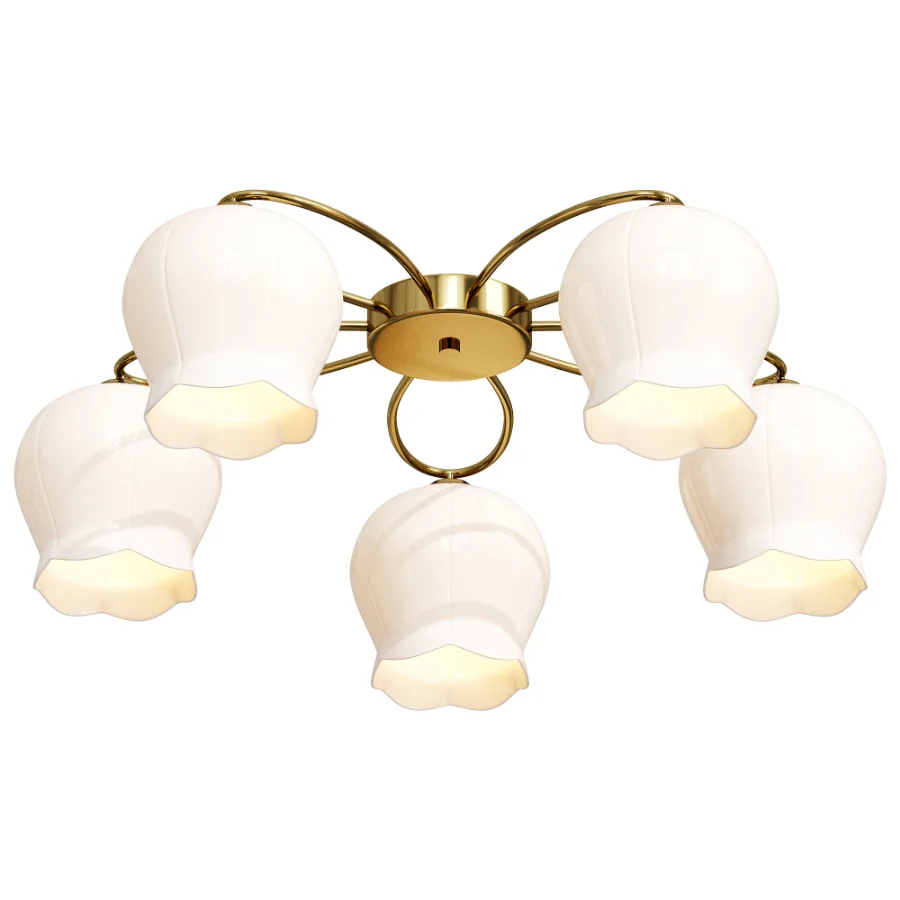 Floral Glass Ceiling Lamp Image 2