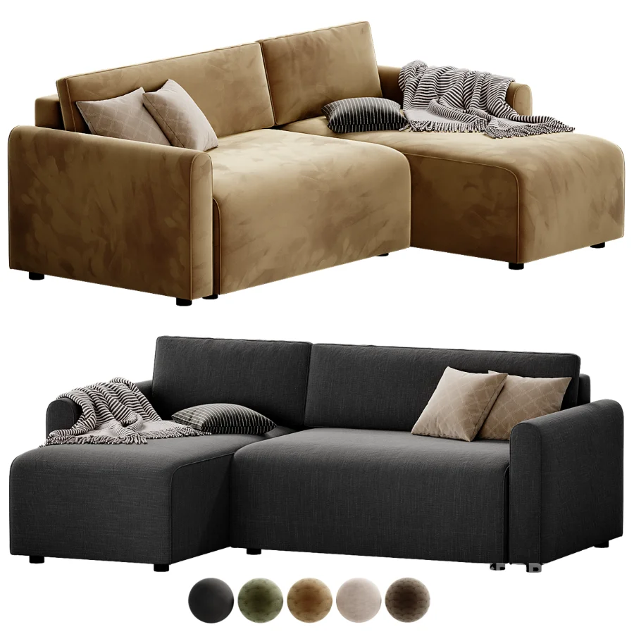 Canape d angle reversible convertible 3 places tissu avec coffre BERLIN Image 2