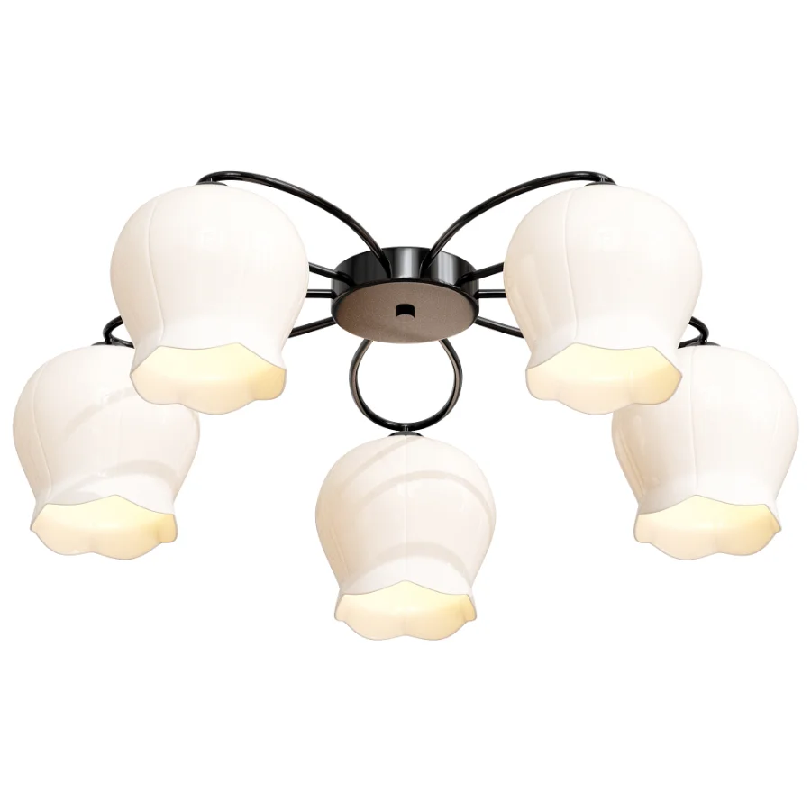 Floral Glass Ceiling Lamp Image 3