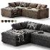 Clara Slim Arm Sleeper Sectional - Thumbnail 2