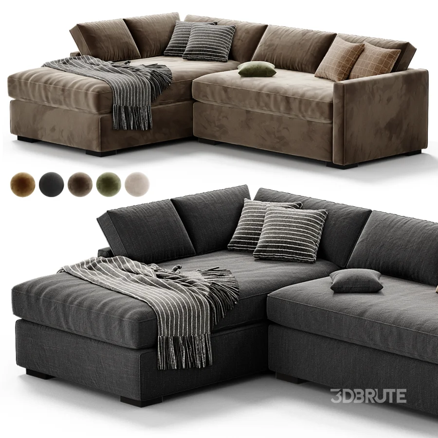 Clara Slim Arm Sleeper Sectional Image 2