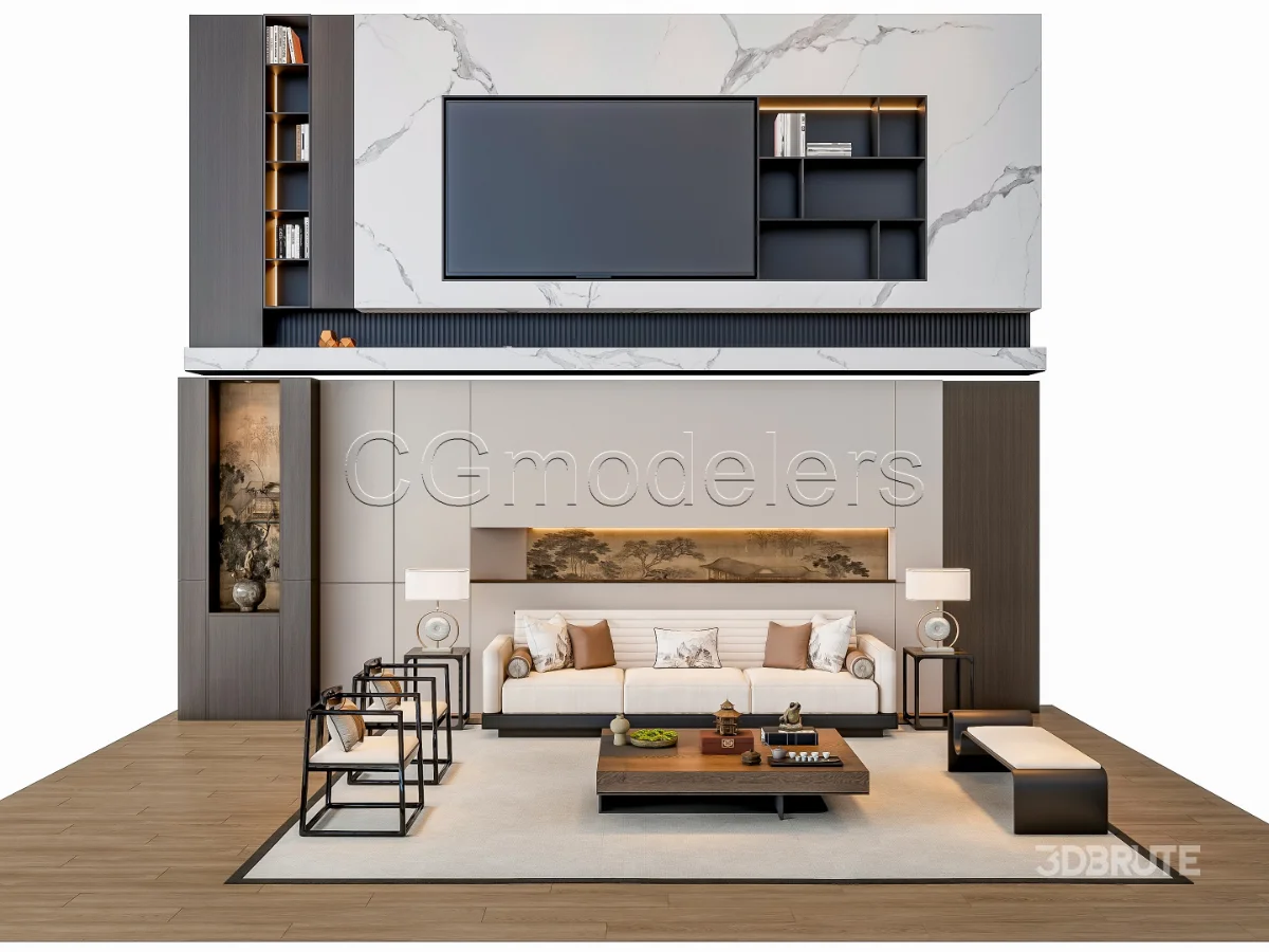MODERN LUXURY LIVING ROOM SET 3 Image 1