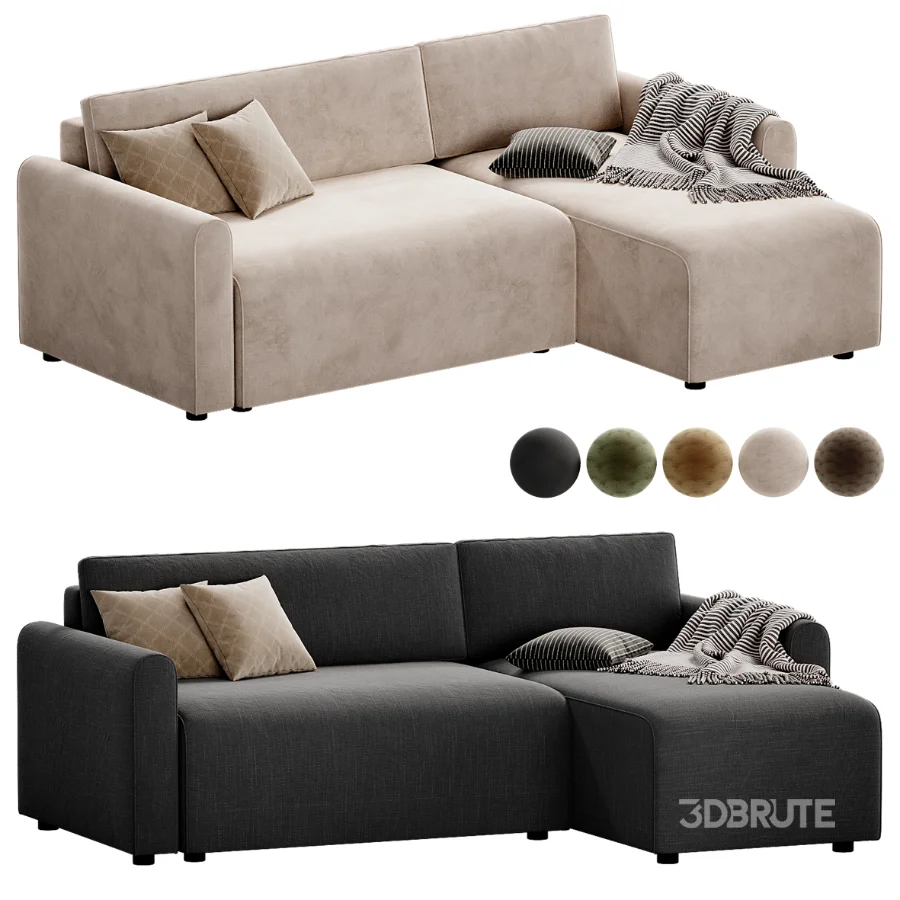 Canape d angle reversible convertible 3 places tissu avec coffre BERLIN Image 4