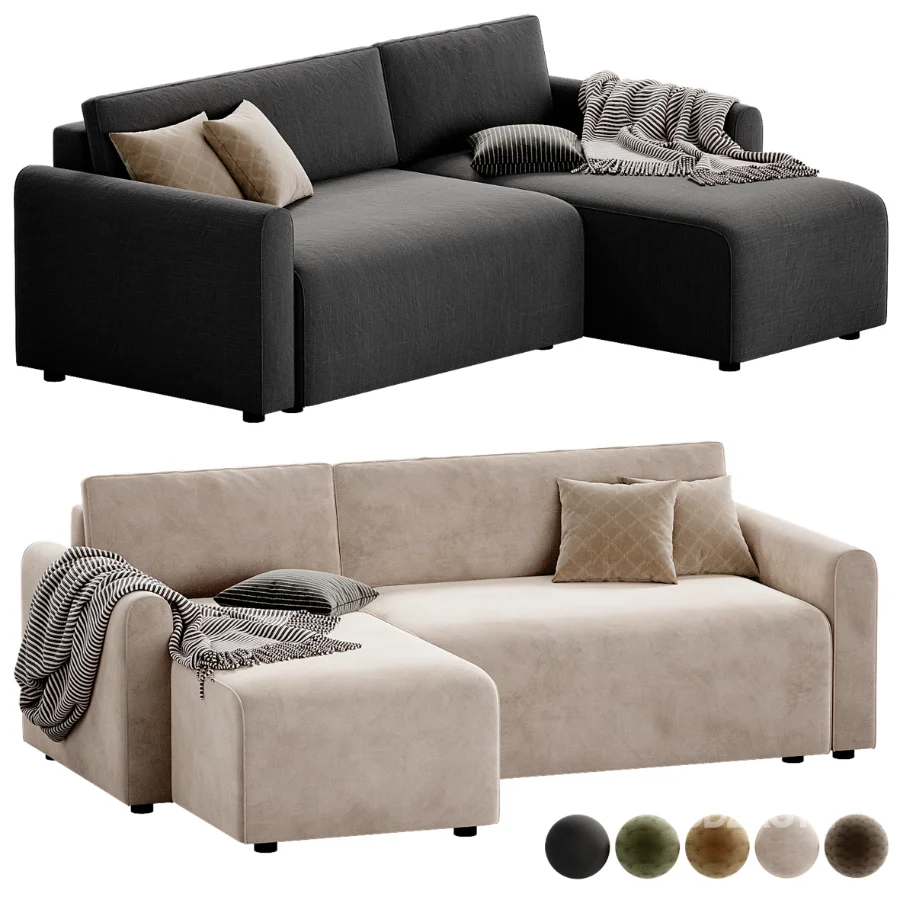 Canape d angle reversible convertible 3 places tissu avec coffre BERLIN Image 5