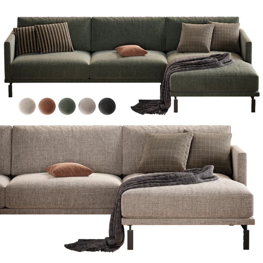 sofa galene 4 plazas con chaise lounge derecho beige Image 3