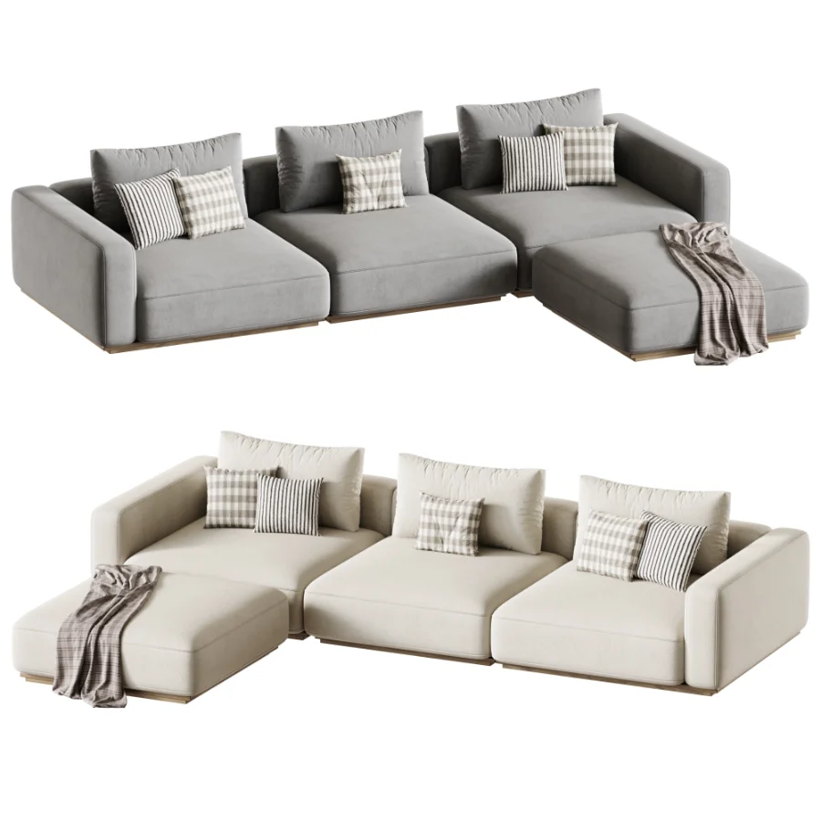 3 seater sectional fabric garden sofa Image 2