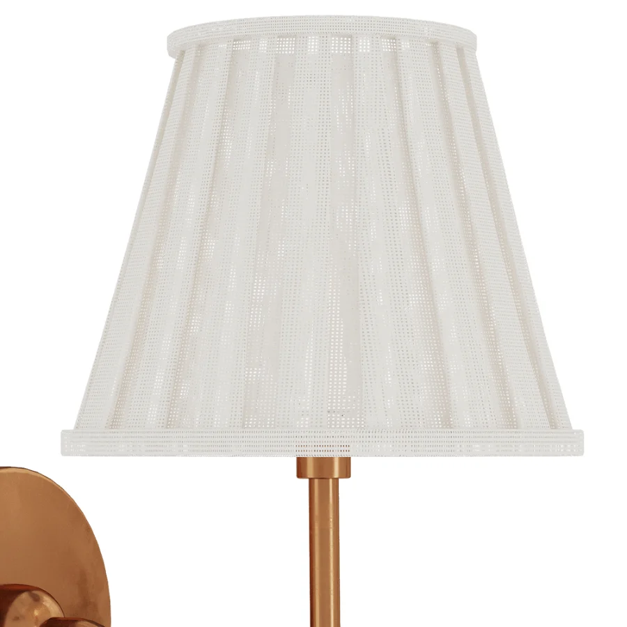 Vintage Brass Burlap Wall Lamp Image 8