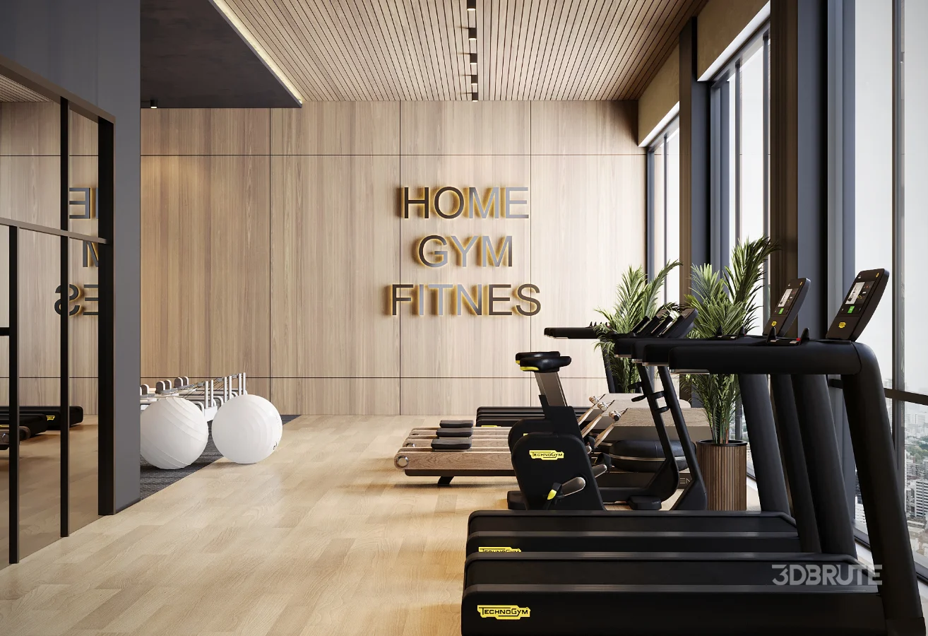 Modern Luxury Home Gym Interior 01 Image 4