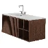 Endika suspended wooden bathroom furniture set with integrated sink by Sklum - Thumbnail 4