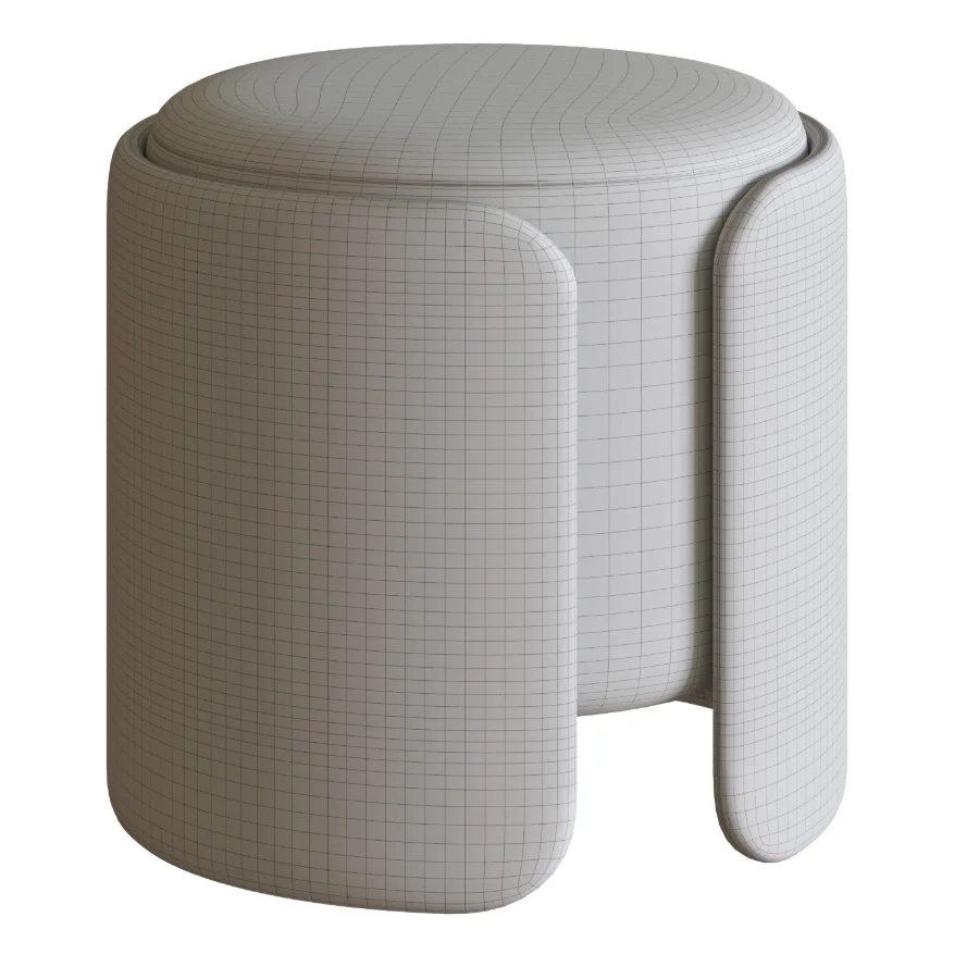 Taks White Pouf Image 2