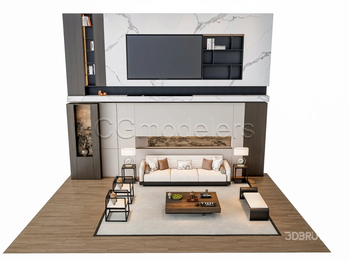 MODERN LUXURY LIVING ROOM SET 3 Image 8