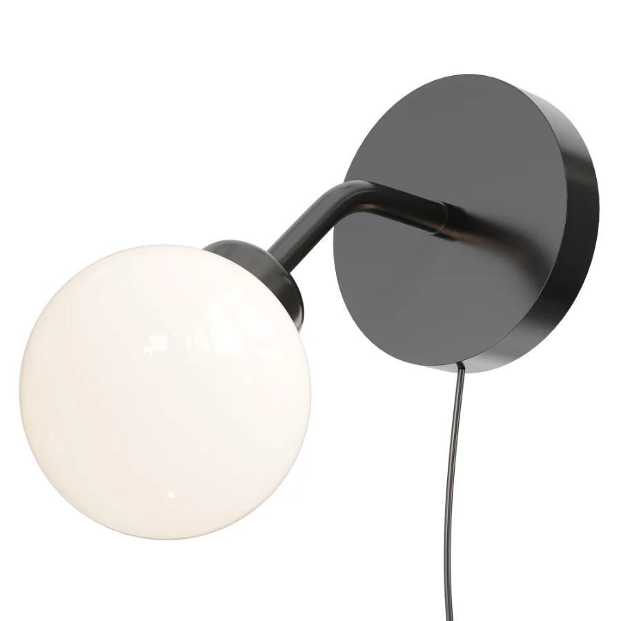 Apiales Wall Lamp Satin Black with Cord Image 2