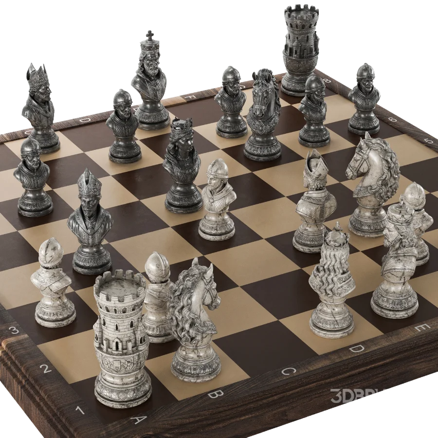 Chess Set Luxury Medieval Sculptural Image 2