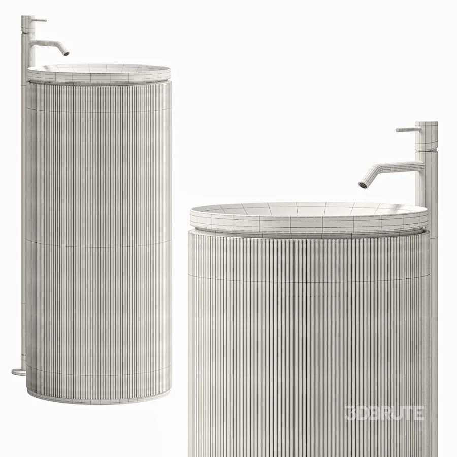 Grate Freestanding Washbasin Wood Image 4