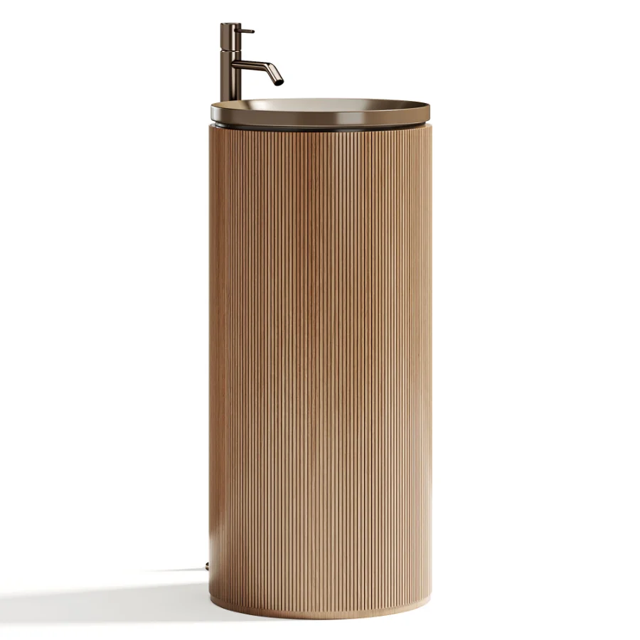 Grate Freestanding Washbasin Wood Image 1