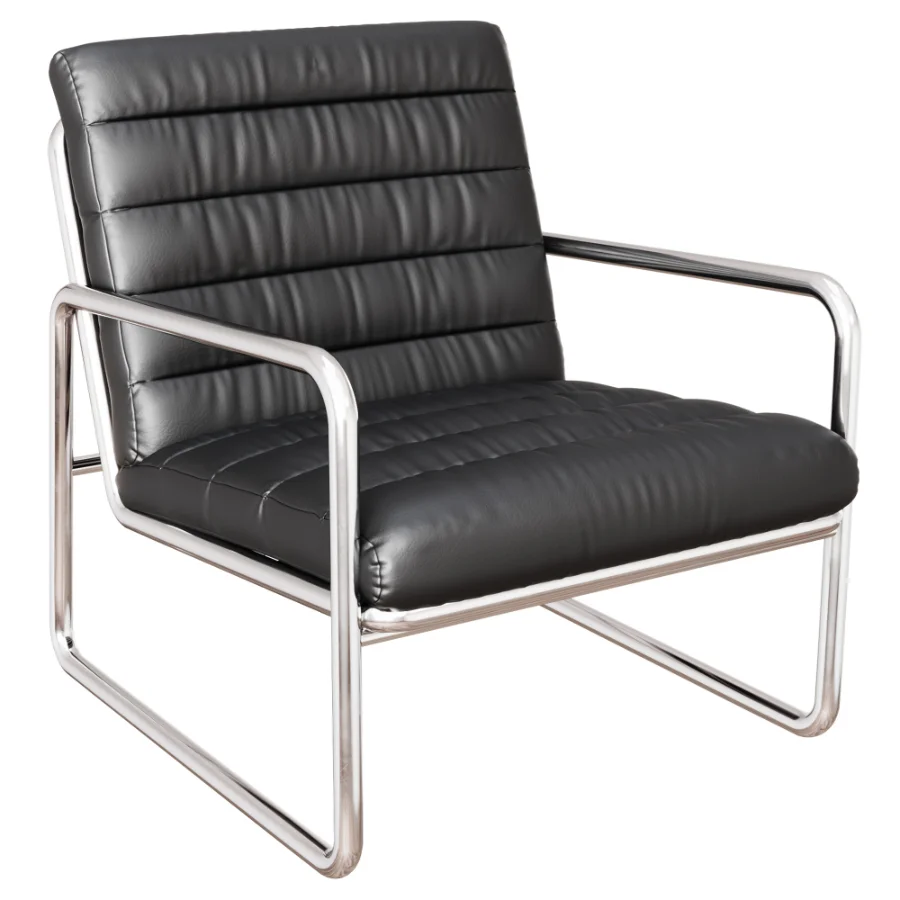 Leather And Stainless Steel Decorated Chair By Zara Image 1