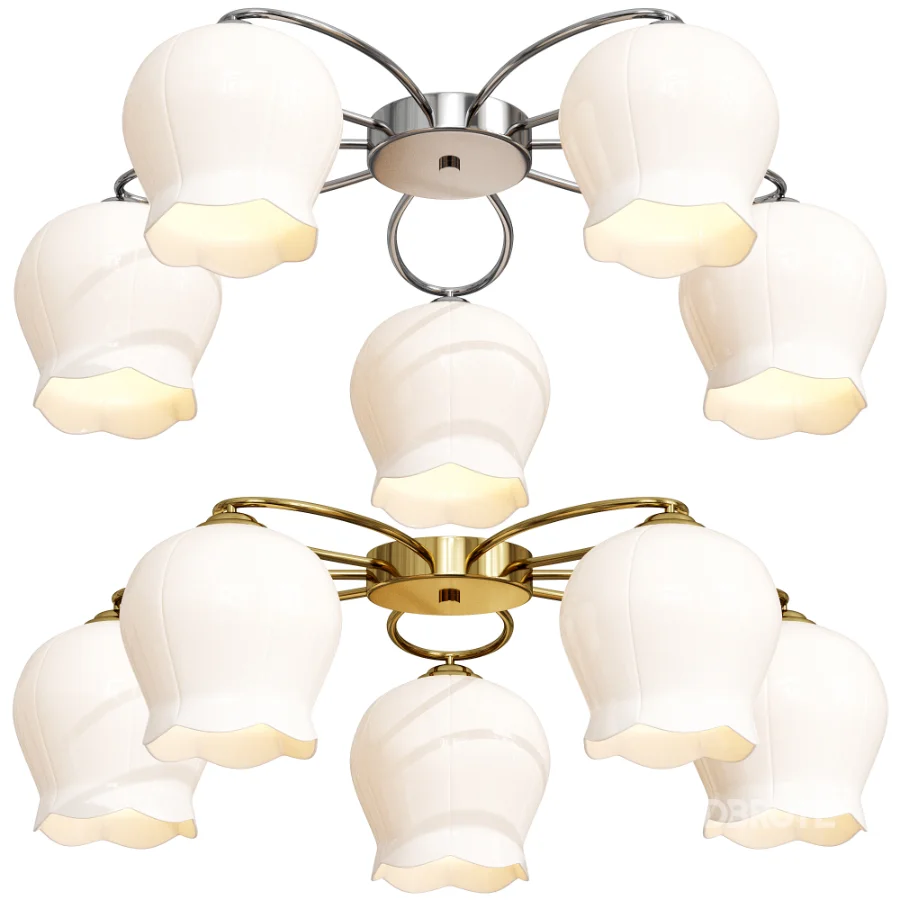 Floral Glass Ceiling Lamp Image 1