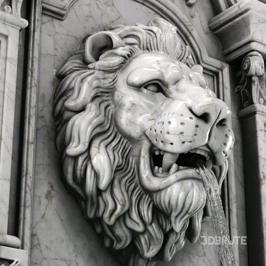 Fountain Collection 02 – Classic Lion Head Wall Fountain Image 2