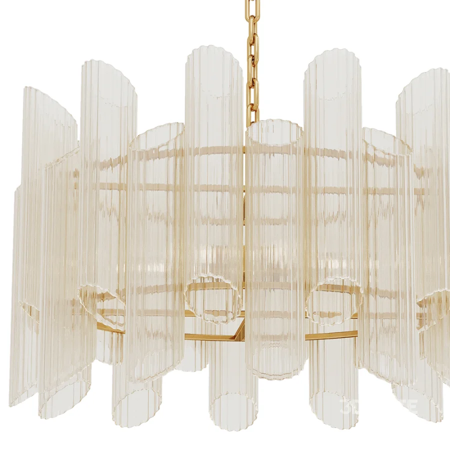 Light Crystal Clear Glass Tubes Chandelier Image 4
