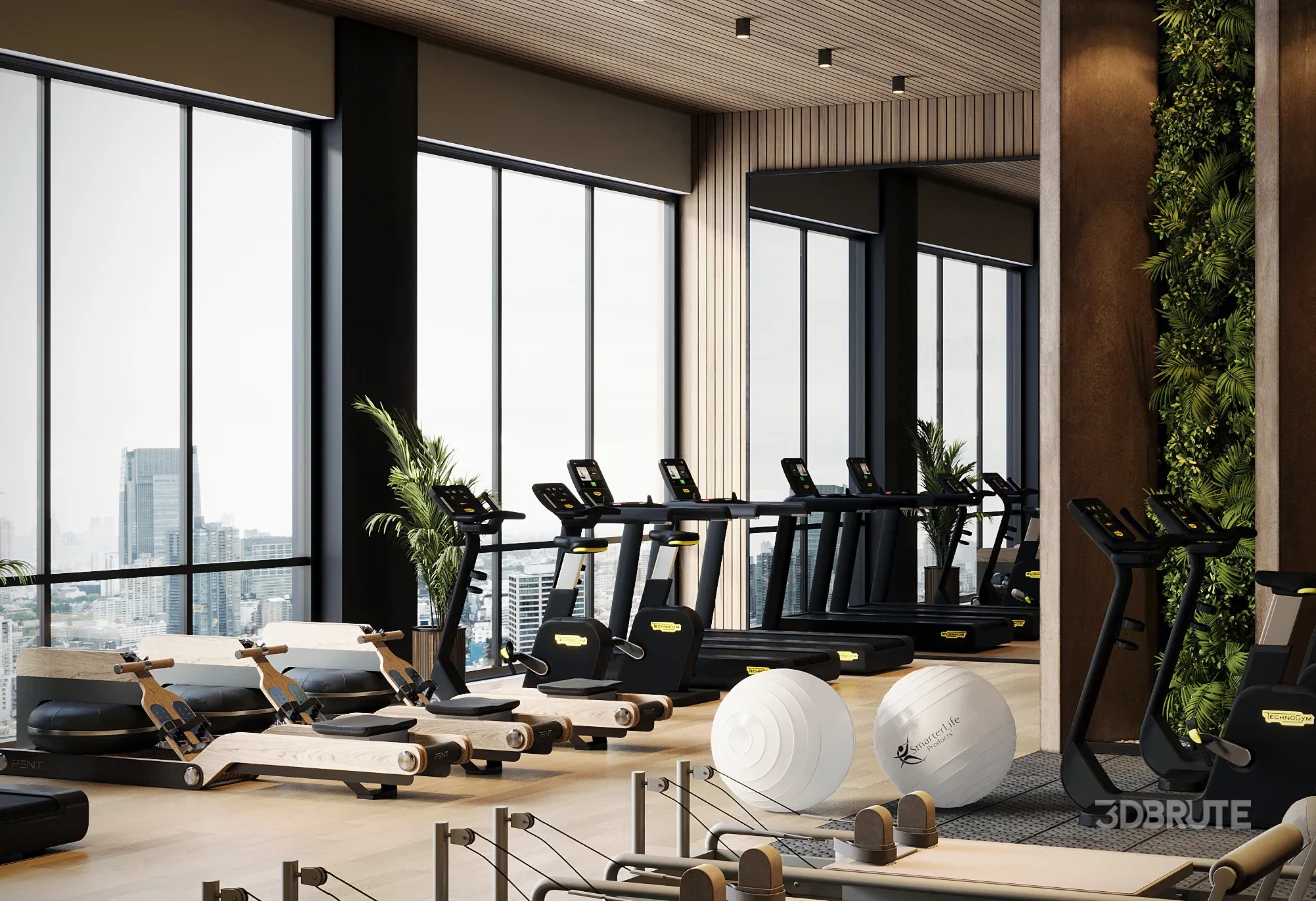 Modern Luxury Home Gym Interior 01 Image 1
