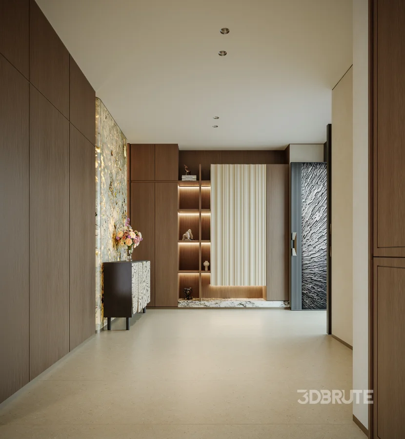 Modern villa living room and dining room interior Image 4