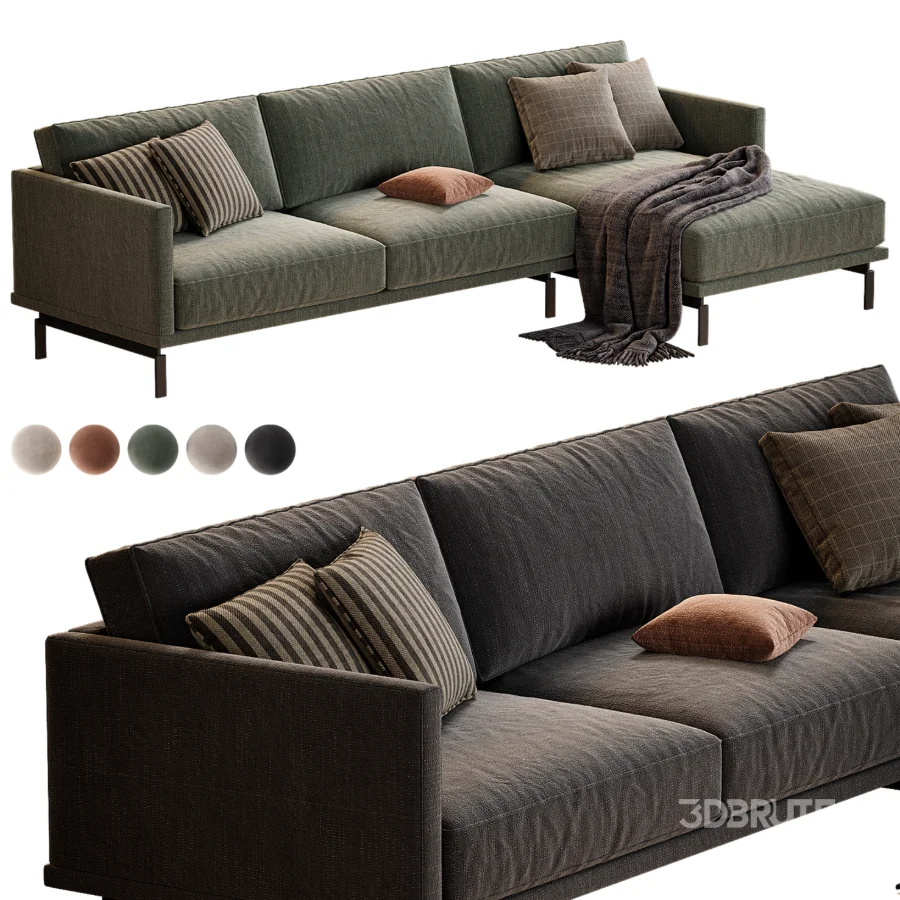 sofa galene 4 plazas con chaise lounge derecho beige Image 5