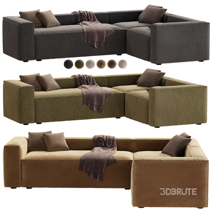 sofa rinconero blok 4 plazas pana verde Image 5