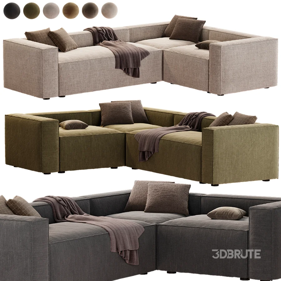 sofa rinconero blok 4 plazas pana verde Image 3