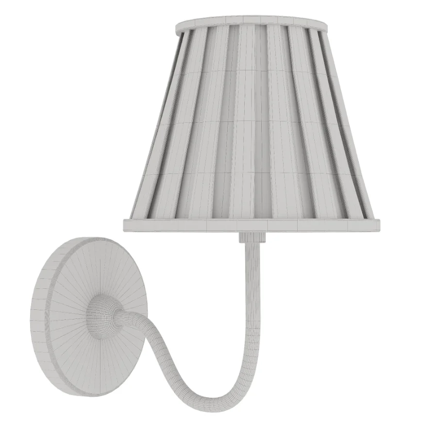 Vintage Brass Burlap Wall Lamp Image 3