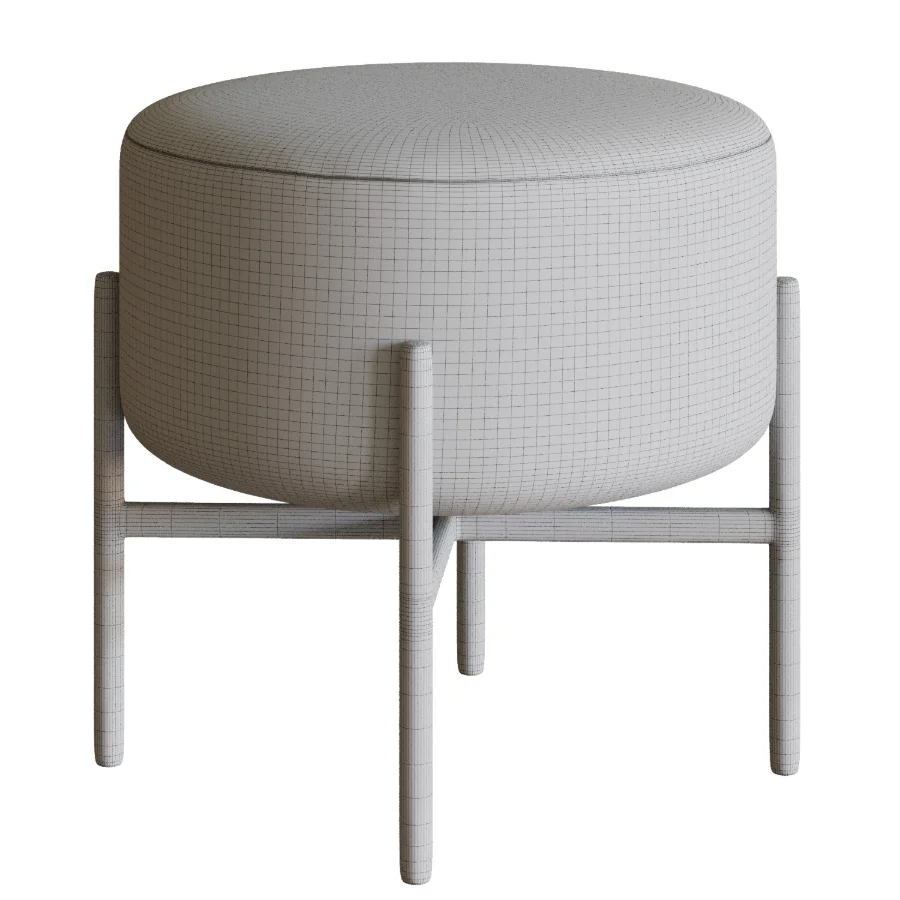 Round Gold Pouf Image 2