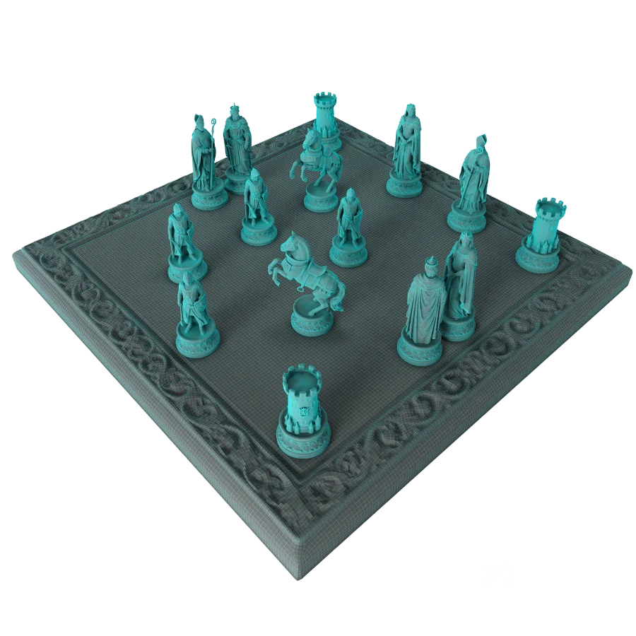 Chess Set 02 – Decorative Renaissance Chess Set with Sculptural Pieces Image 7