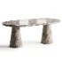 Linda and Oval Travertine Dining Table - Thumbnail 2