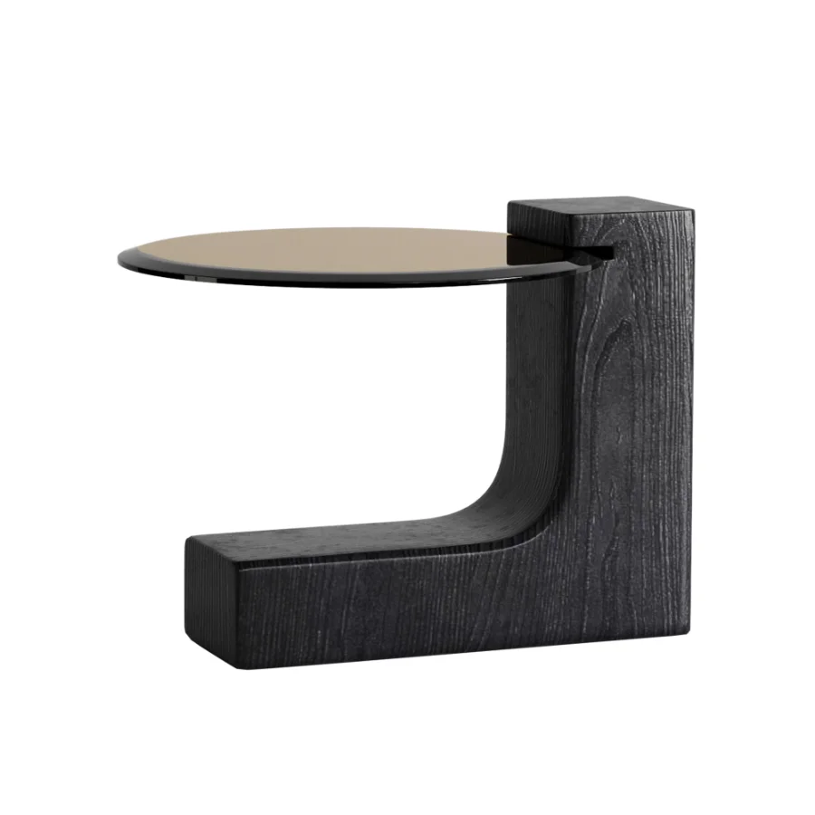Rhuardhi Modern Round Wood Coffee Table with Accent End Table Image 2