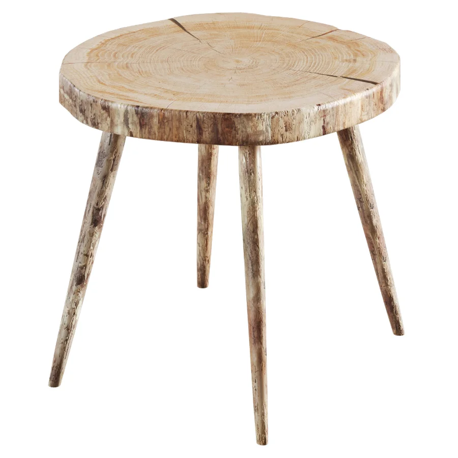 Solid Wood Log Coffee Table Image 1