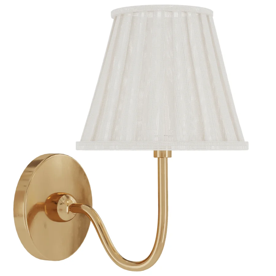 Vintage Brass Burlap Wall Lamp Image 5