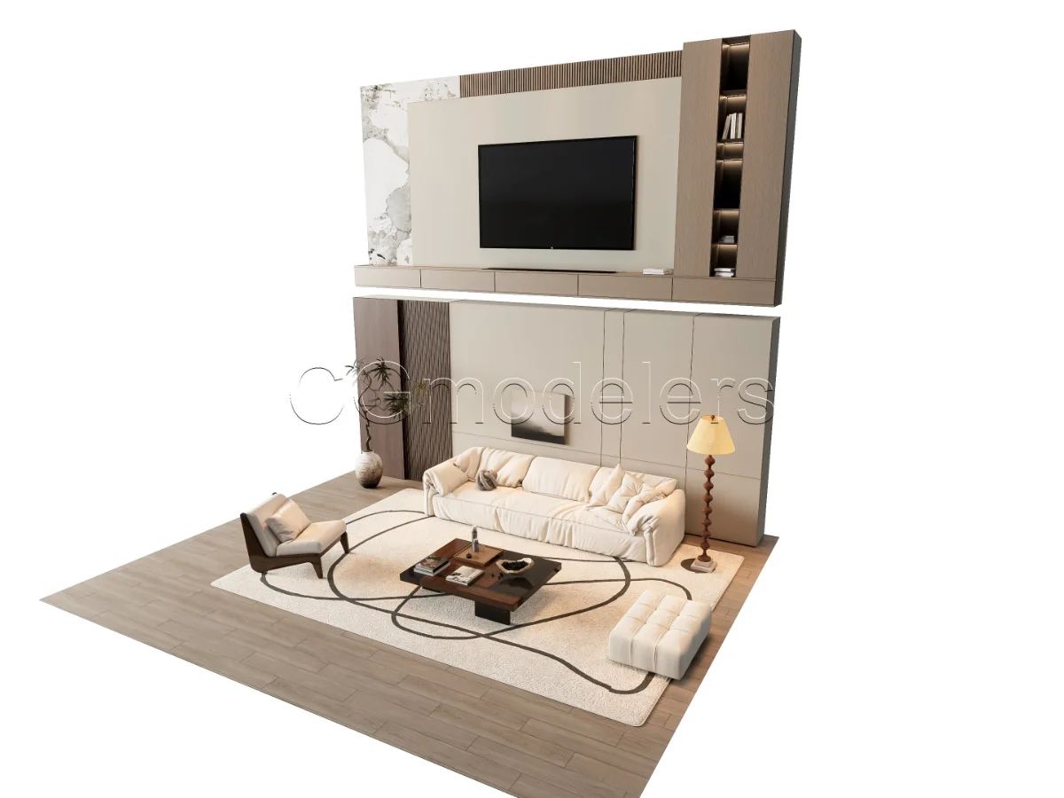 MODERN LUXURY LIVING ROOM SET 7 Image 4