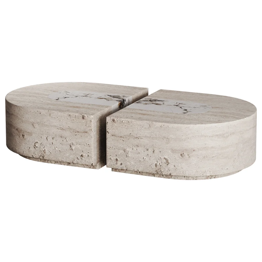 Baci Capsule Travertine And Sixties Onyx Coffee Table By Marbera Image 3