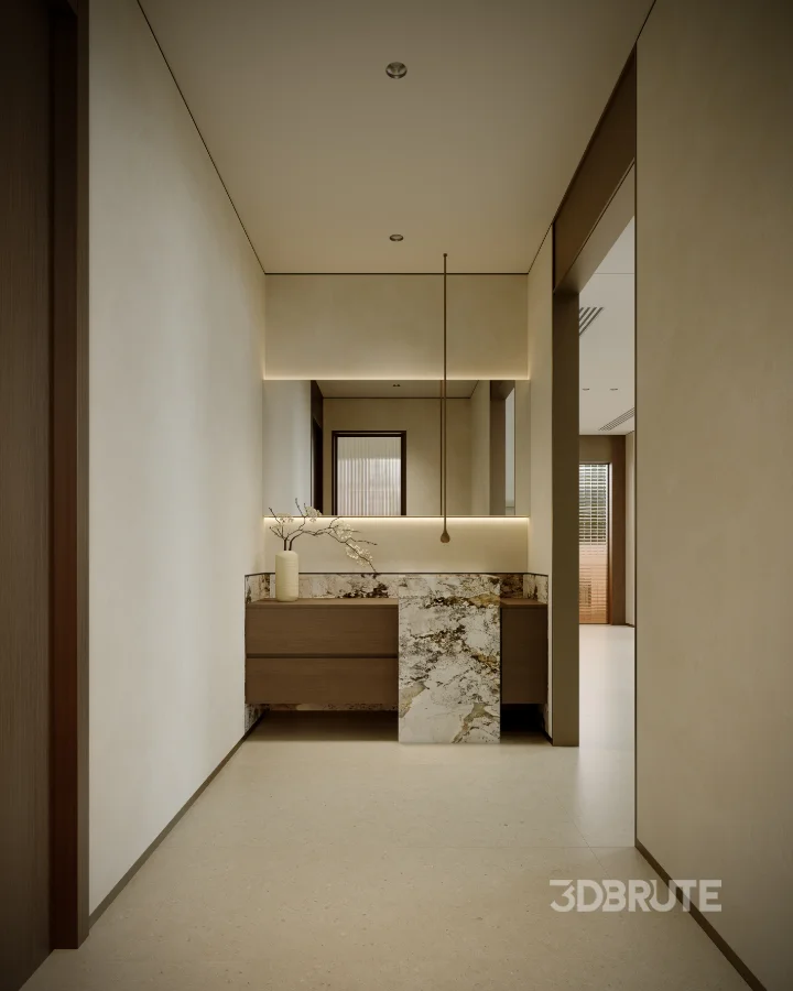 Modern villa living room and dining room interior Image 3