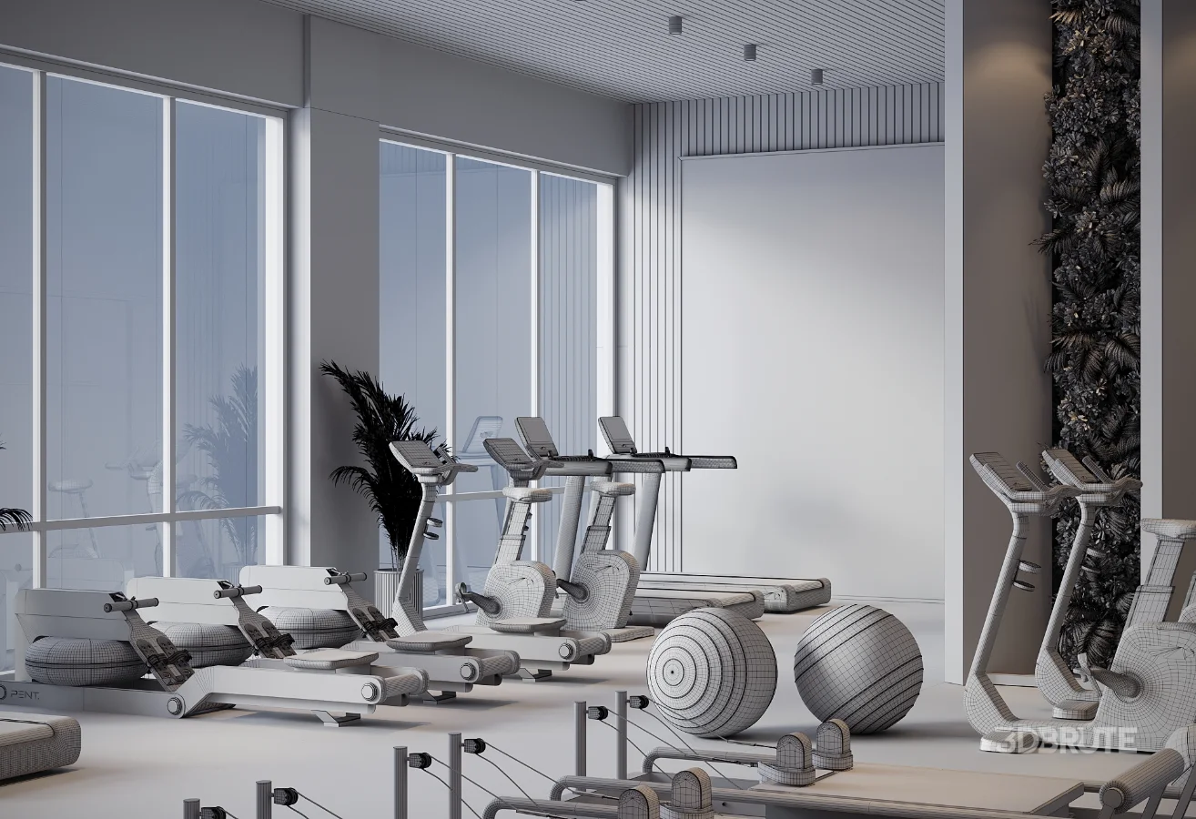 Modern Luxury Home Gym Interior 01 Image 8