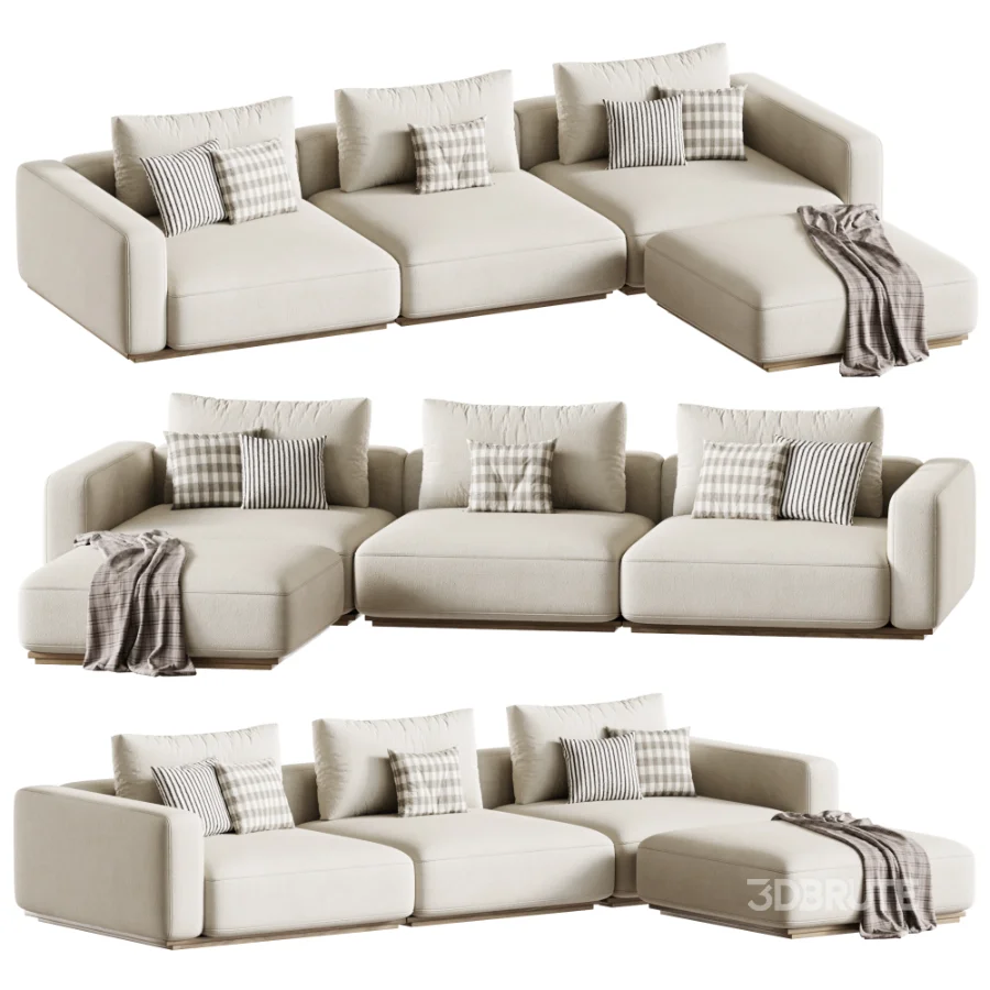 3 seater sectional fabric garden sofa Image 1