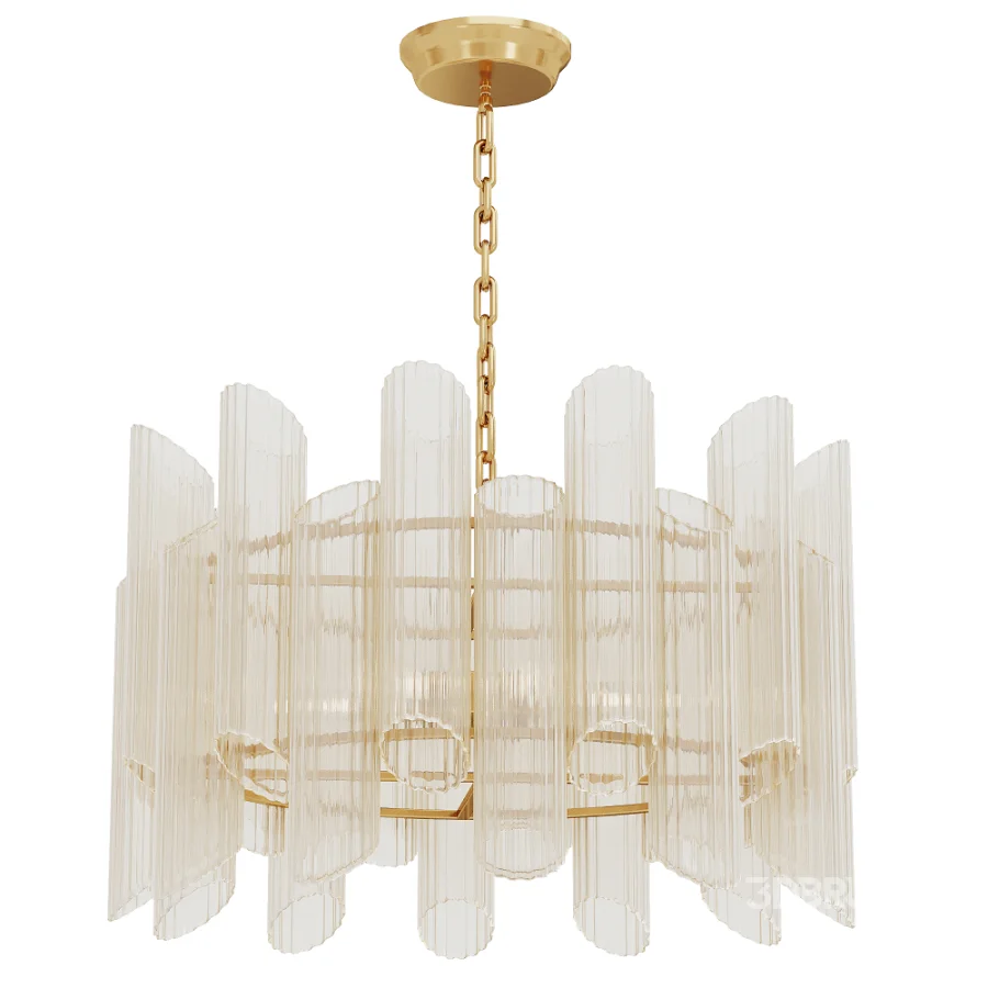 Light Crystal Clear Glass Tubes Chandelier Image 1