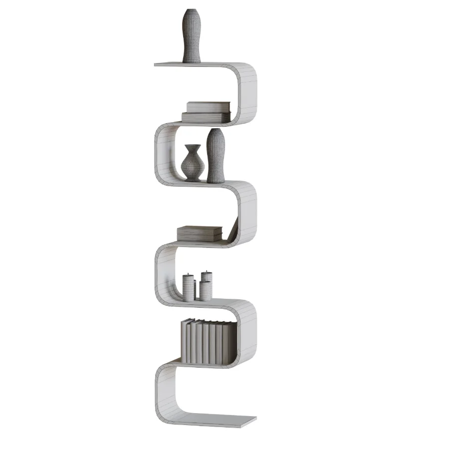 Curved Bookshelf with Books Image 3