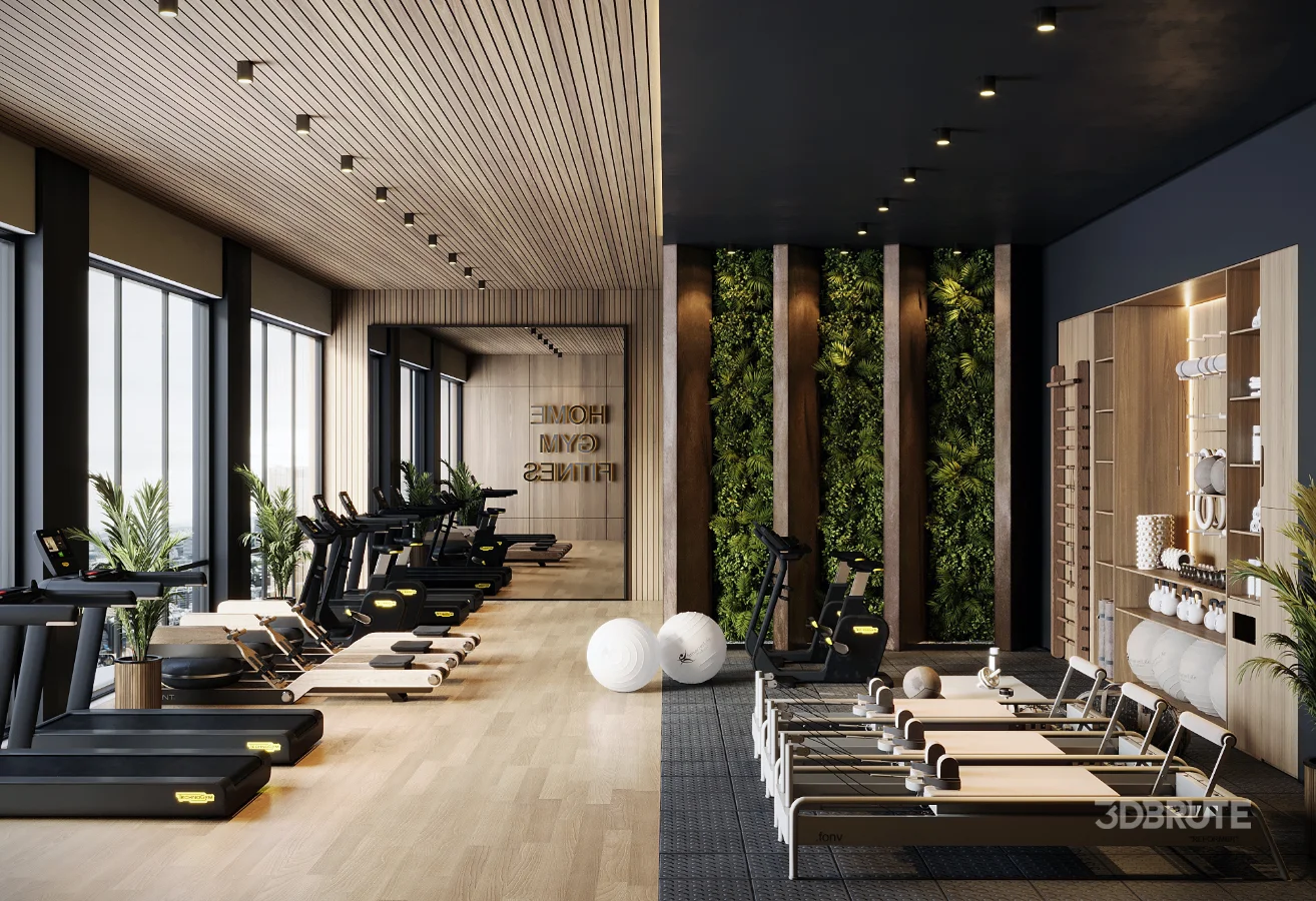 Modern Luxury Home Gym Interior 01 Image 5